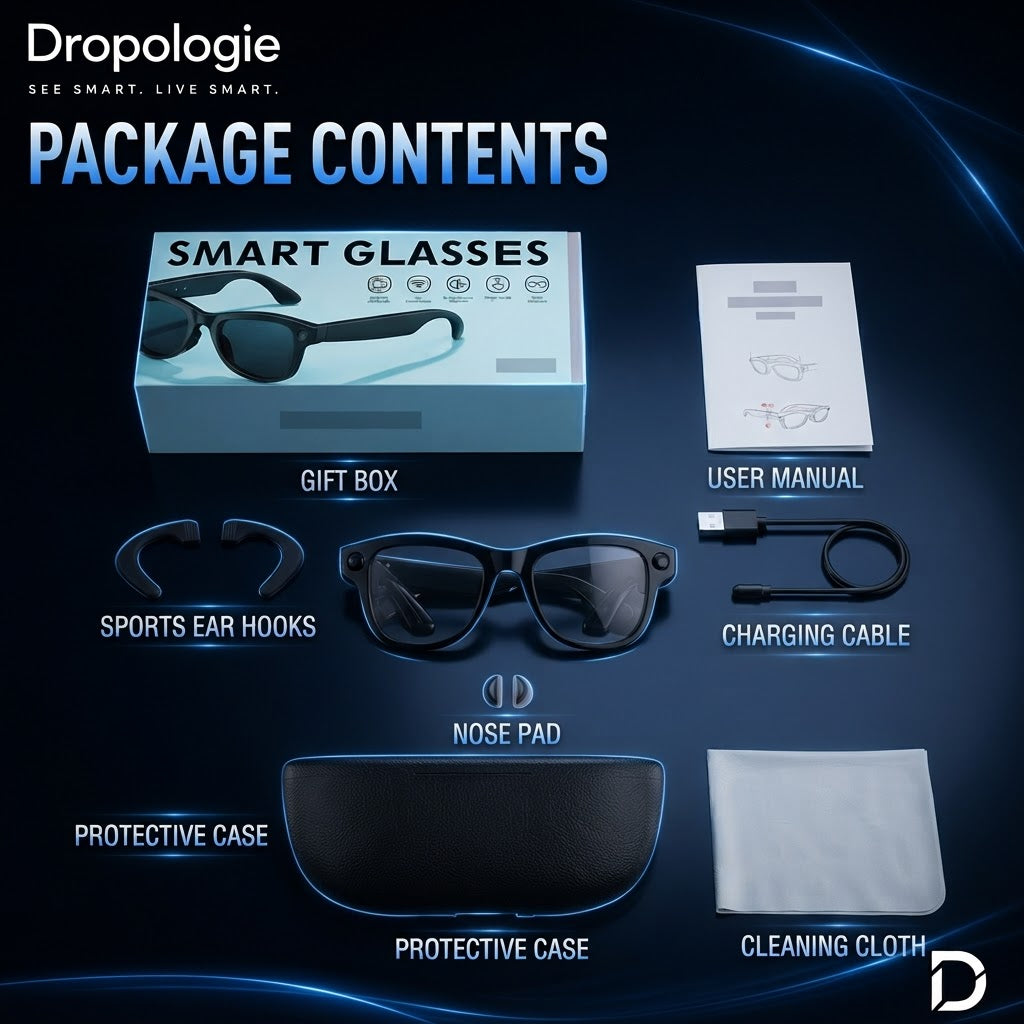 M02 Ultra AI Smart Glasses with 8MP Camera, 4K Video Recording, Bluetooth Calling & AI Translation
