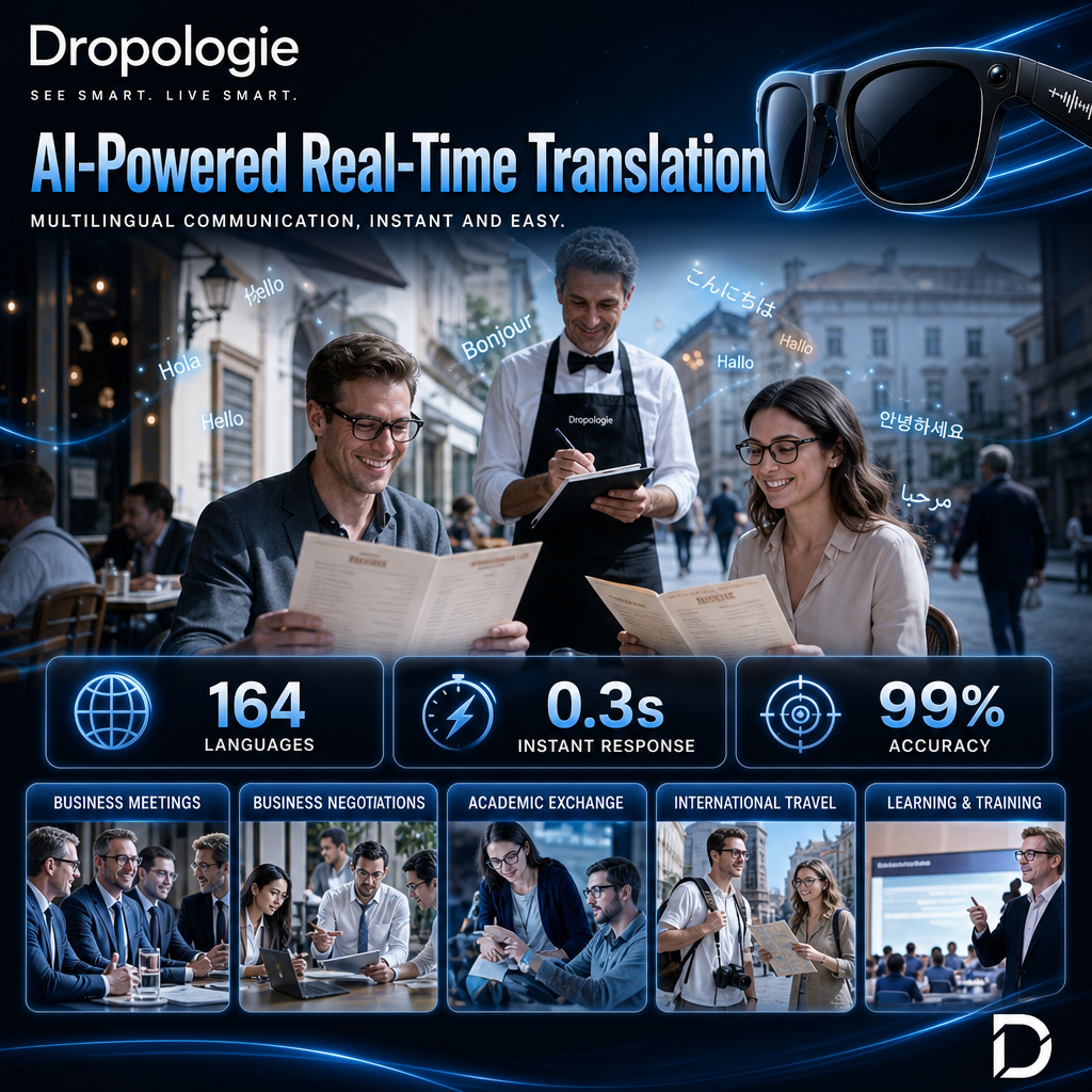 M02 Ultra AI Smart Glasses with 8MP Camera, 4K Video Recording, Bluetooth Calling & AI Translation