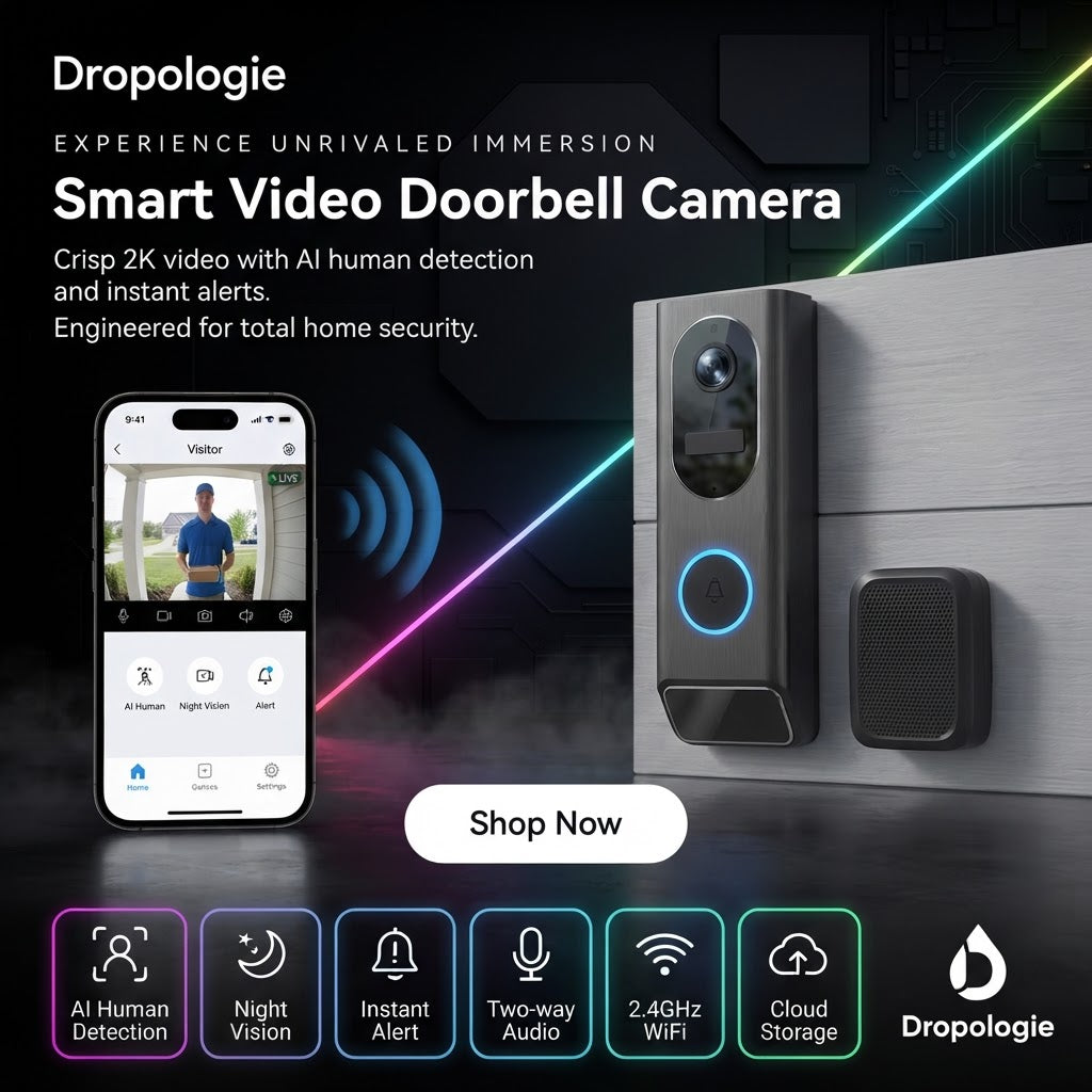 Smart Video Doorbell Camera – AI Motion Detection, Night Vision & Two-Way Audio