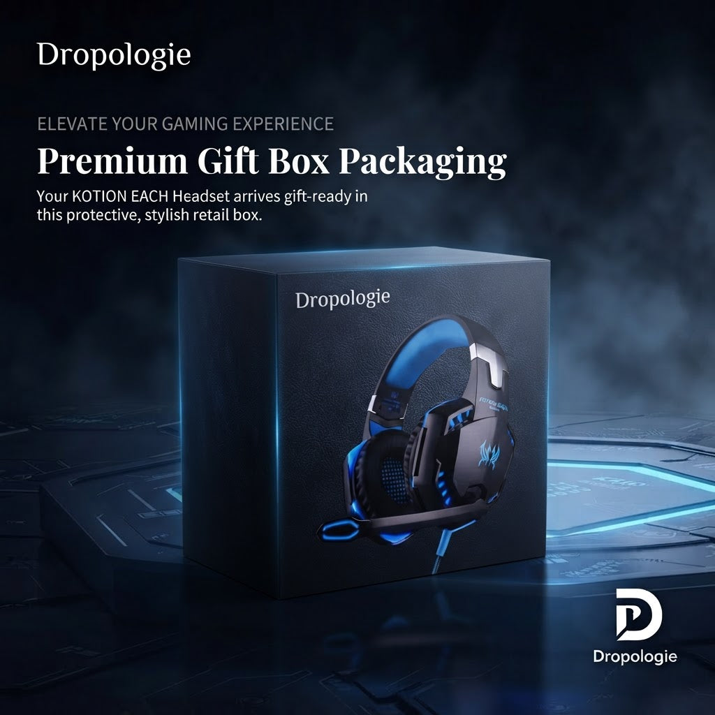 KOTION EACH G9/G2 Gaming Headset – Deep Bass Stereo, Glowing Earphones with Microphone for PS5, PS4, Xbox, PC & Laptop