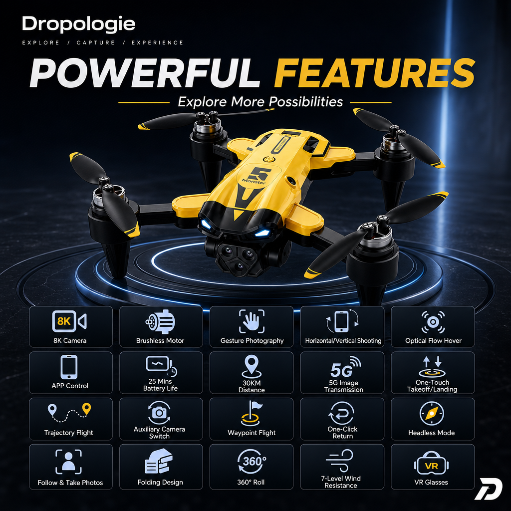 Aurelian B9 Pro 8K HD Drone with Triple Cameras & Obstacle Avoidance