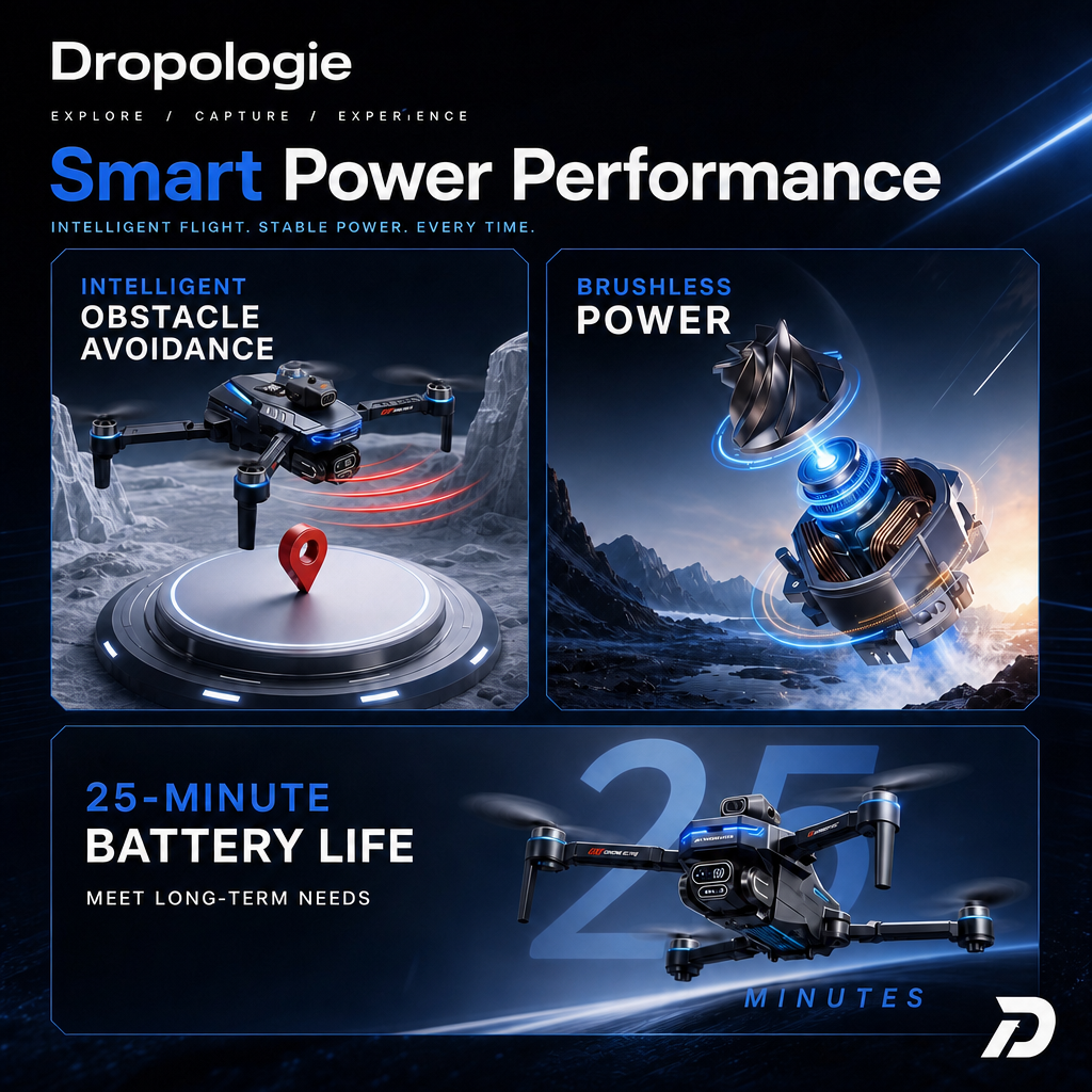 GT8 8K HD Drone with Dual Cameras, Brushless Motors & Remote Control Screen