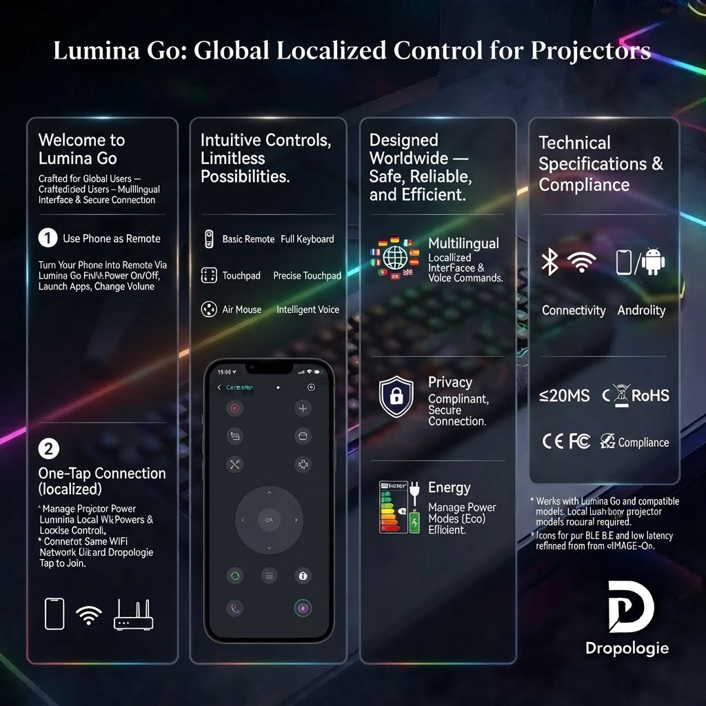 LYNCAST X1 Smart Projector – Android 14, Wi-Fi 6, 4K Support & Home Theater Entertainment