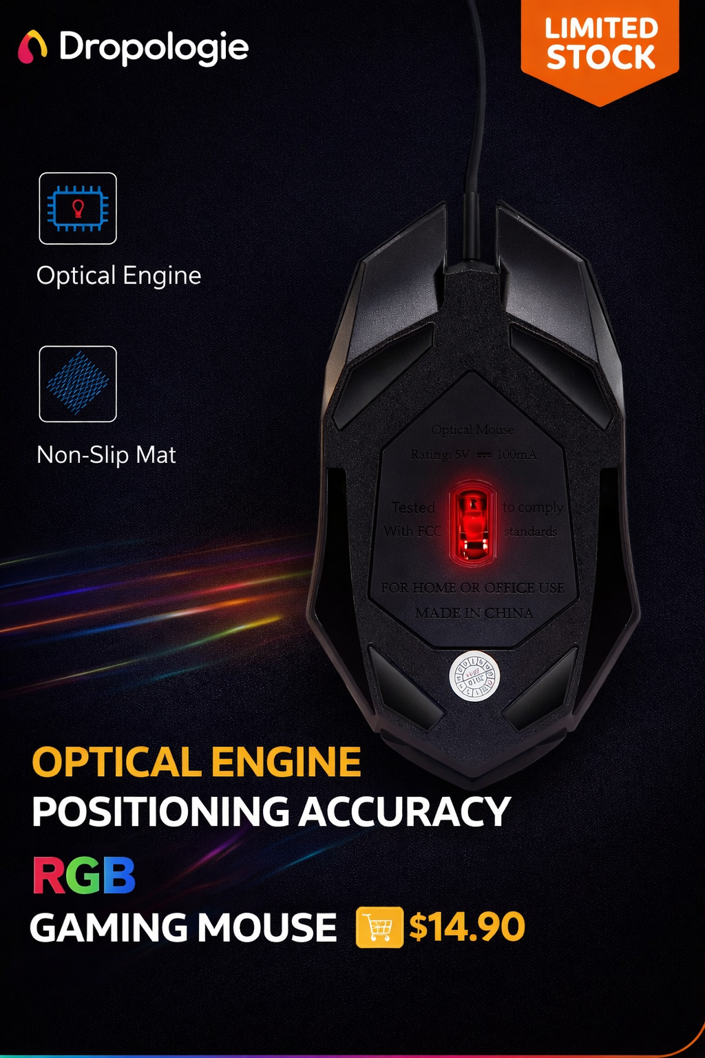 🎮 RGB Gaming Mouse – Ergonomic Design for Precision & Comfort