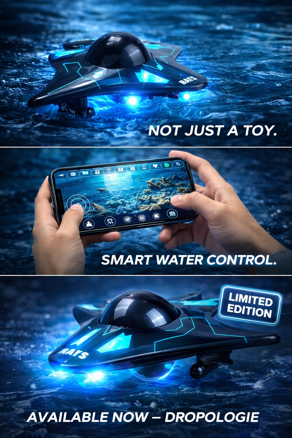 Mini Smart Water Drone – 50M HD Real-Time Underwater Camera