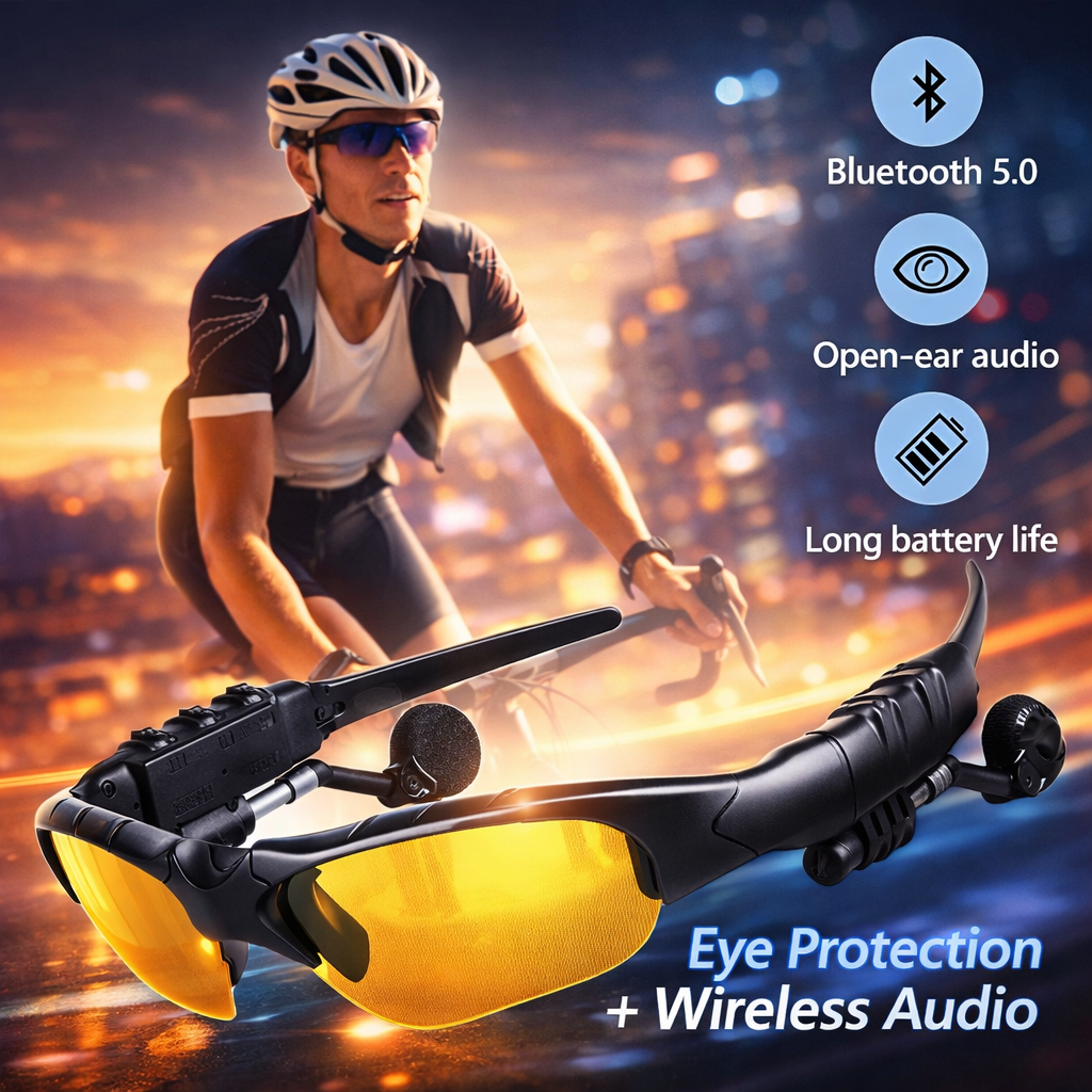Bluetooth Sports Sunglasses – Open-Ear Audio & Polarized Lenses 🕶️