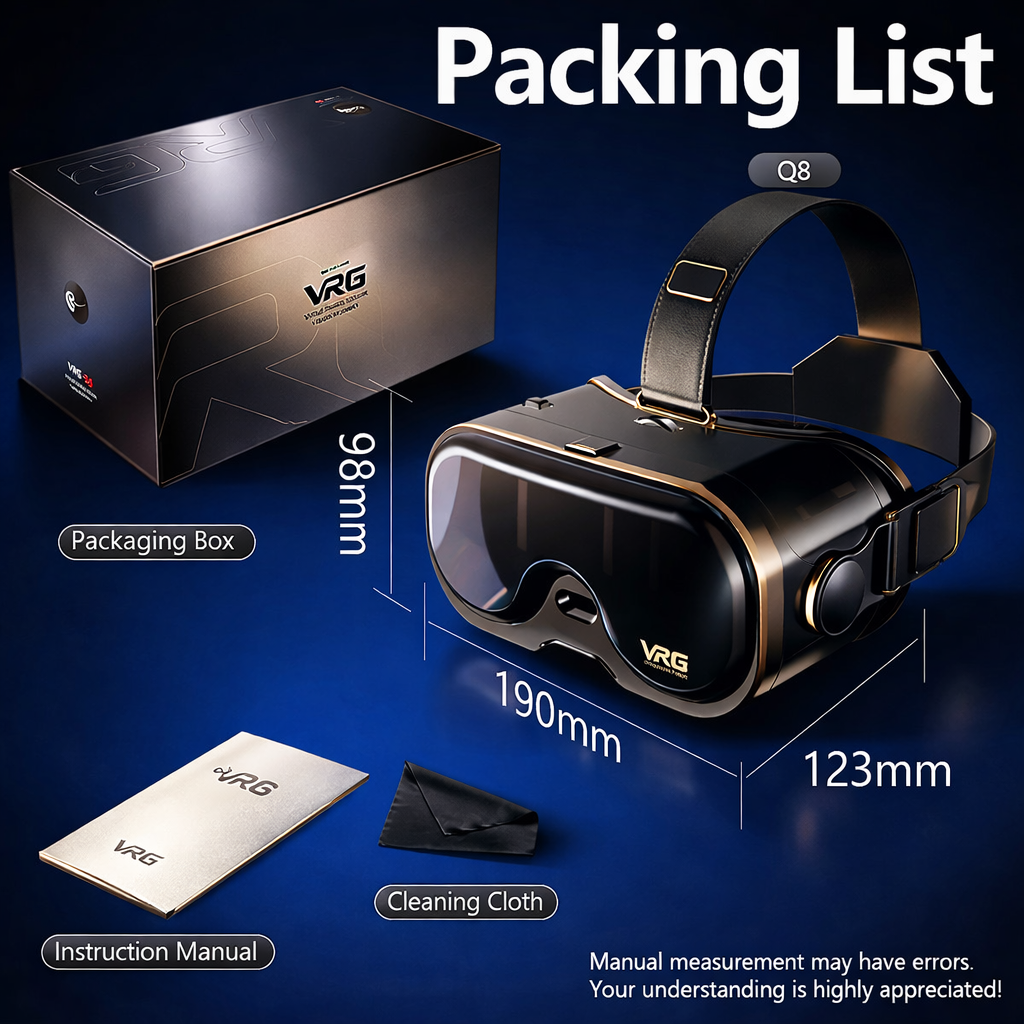 VRG Q8 – Immersive 3D Virtual Reality Headset