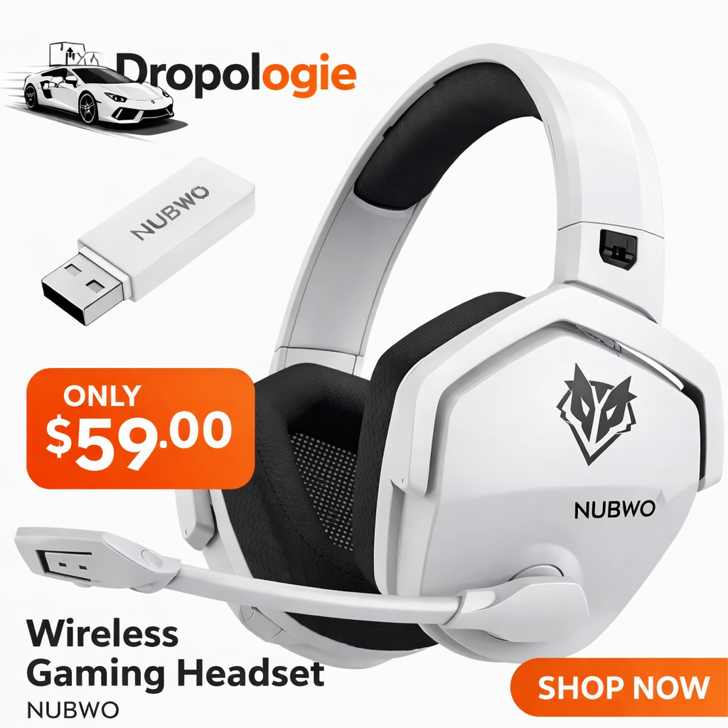 NUBWO N16 Wireless Gaming Headset – 23ms Low Latency | PS5, PS4 & PC