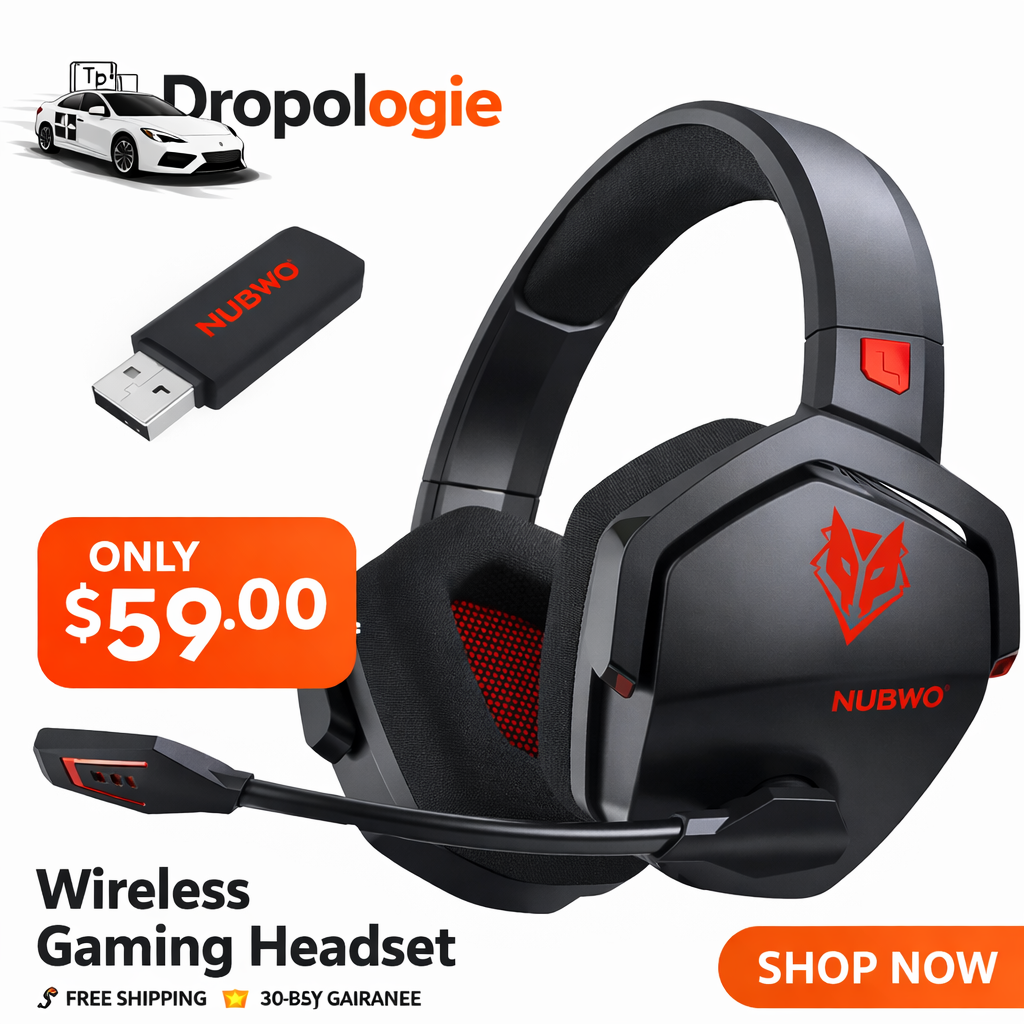 NUBWO N16 Wireless Gaming Headset – 23ms Low Latency | PS5, PS4 & PC