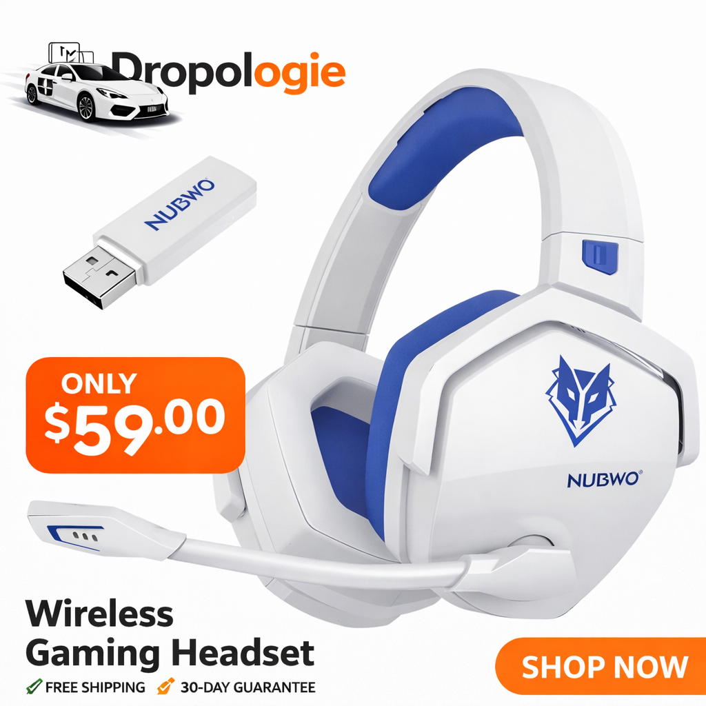 NUBWO N16 Wireless Gaming Headset – 23ms Low Latency | PS5, PS4 & PC
