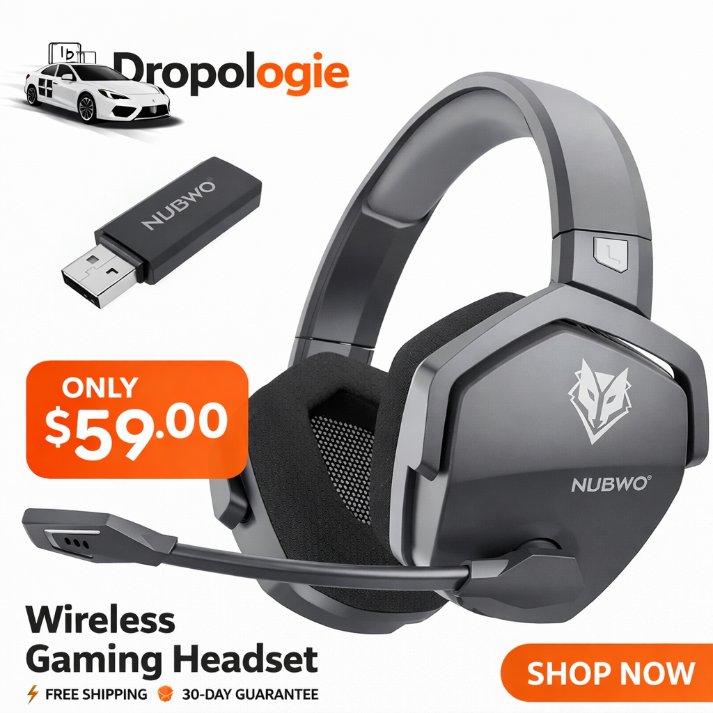 NUBWO N16 Wireless Gaming Headset – 23ms Low Latency | PS5, PS4 & PC