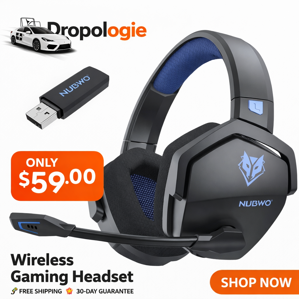 NUBWO N16 Wireless Gaming Headset – 23ms Low Latency | PS5, PS4 & PC