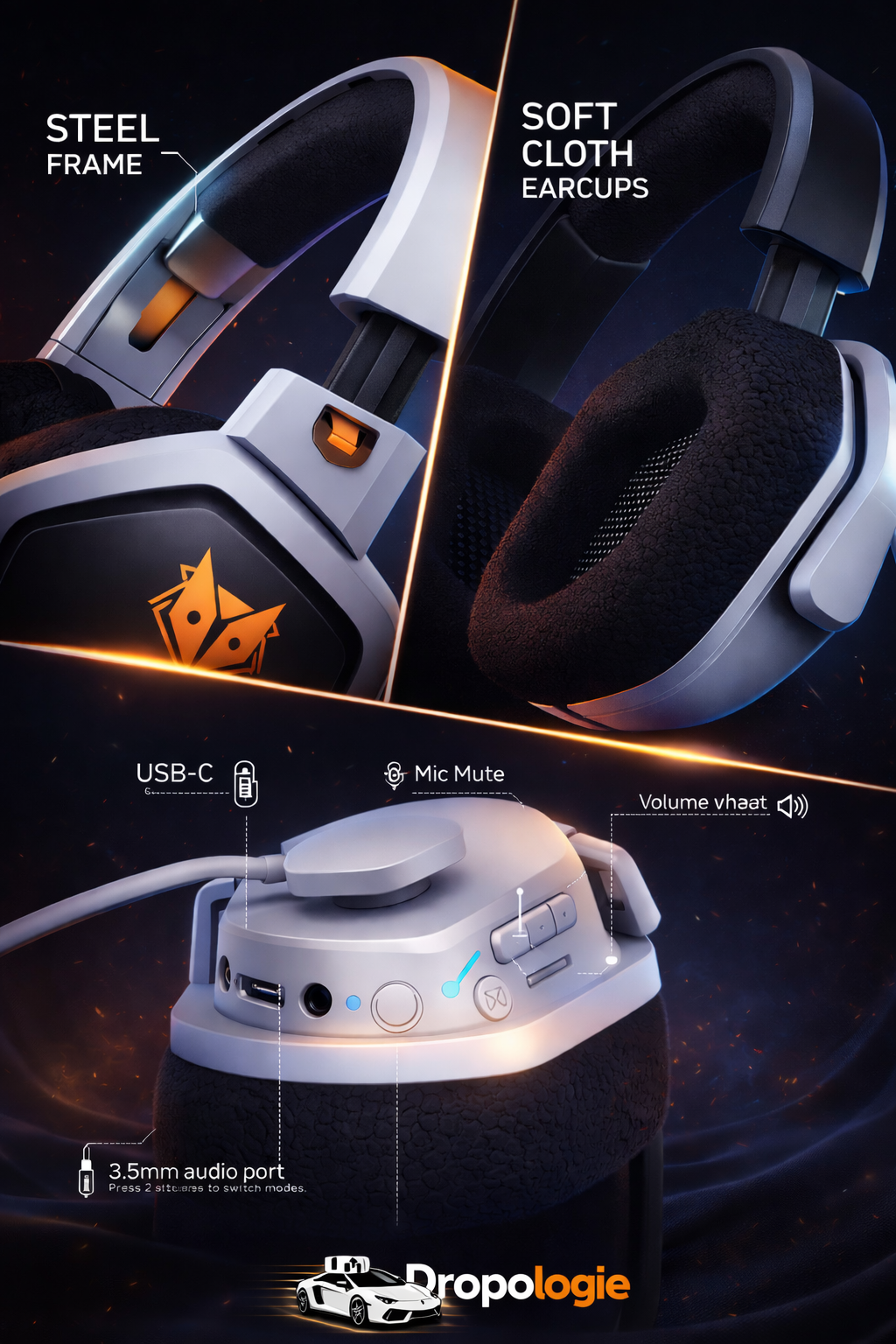 NUBWO N16 Wireless Gaming Headset – 23ms Low Latency | PS5, PS4 & PC