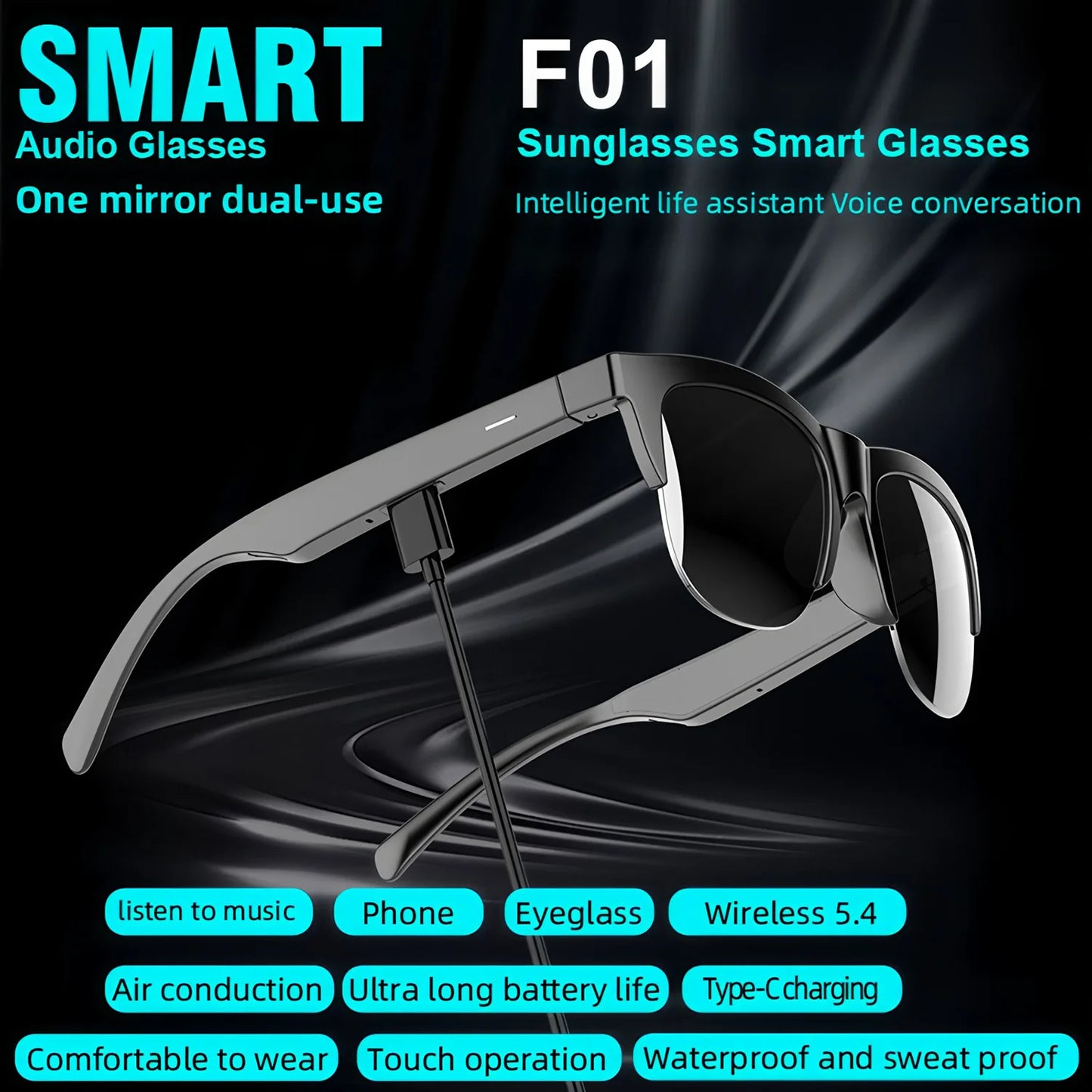 Smart Bluetooth Sunglasses – Music & Calls for Outdoor Use