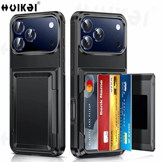 Wallet Case For iPhone 17 Pro Max 16 Pro Max 15 14 13 12 Protective Credit ID Card Holder Heavy Duty Protection Shockproof Cover