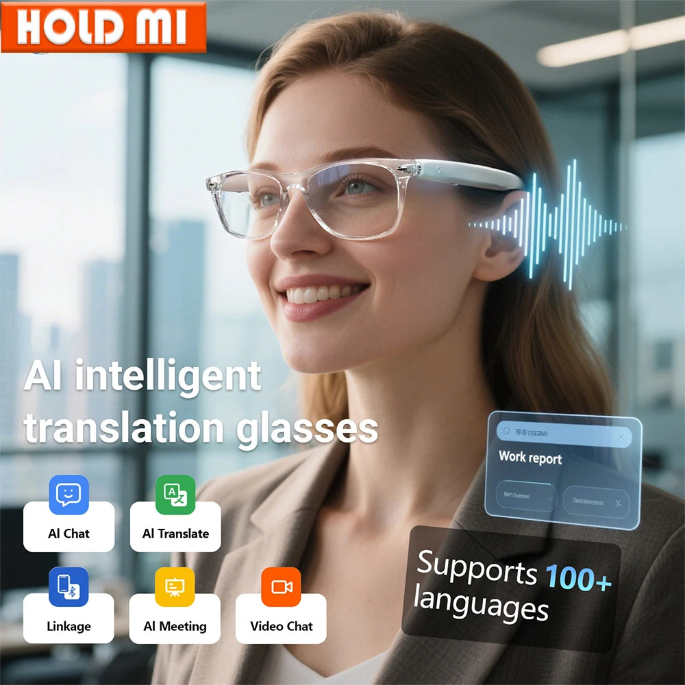 🧠 AI Smart Translation Glasses – Real-Time Language Assistance             +100 Languages