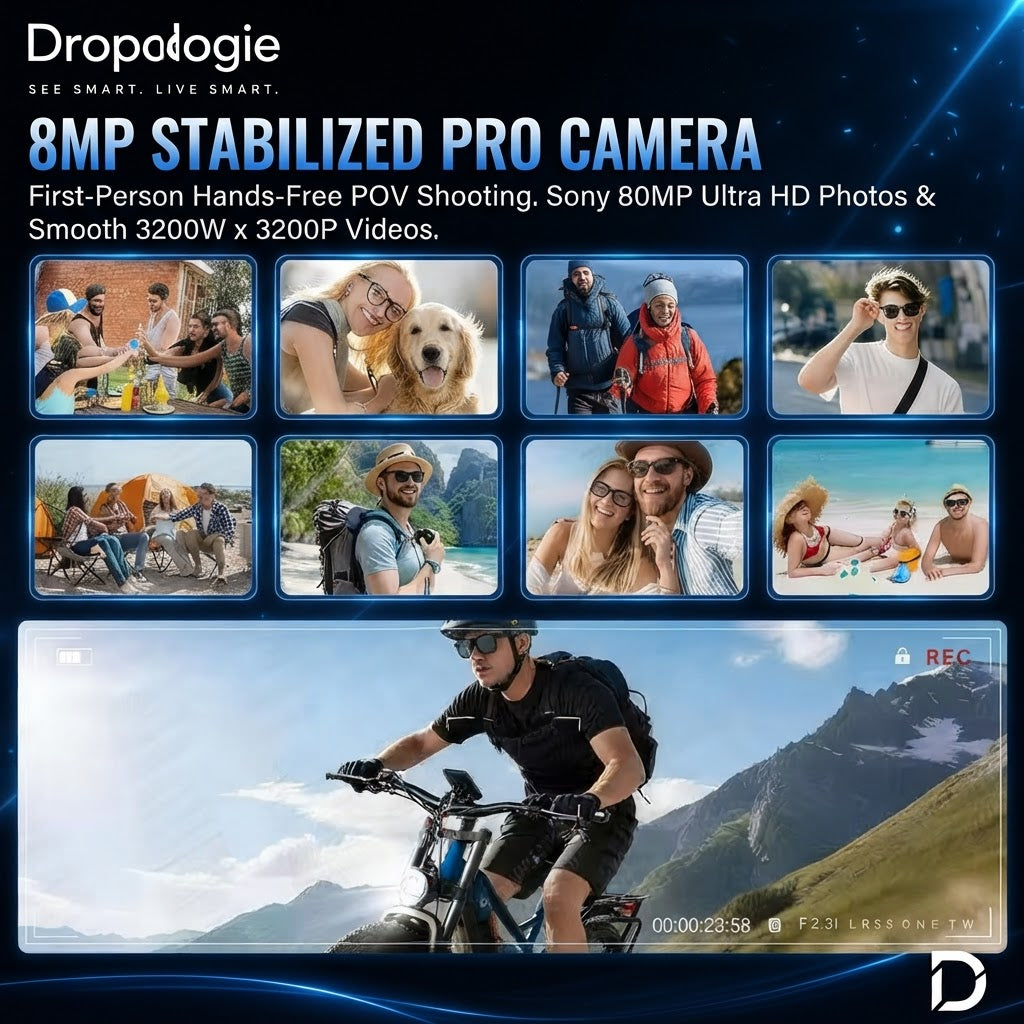 M02 Ultra AI Smart Glasses with 8MP Camera, 4K Video Recording, Bluetooth Calling & AI Translation