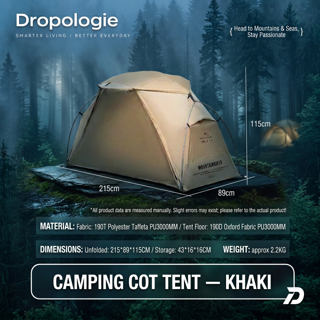 ⛺ Mountainhiker Waterproof Off Ground Camping Cot Tent – 4-Season Outdoor Tent