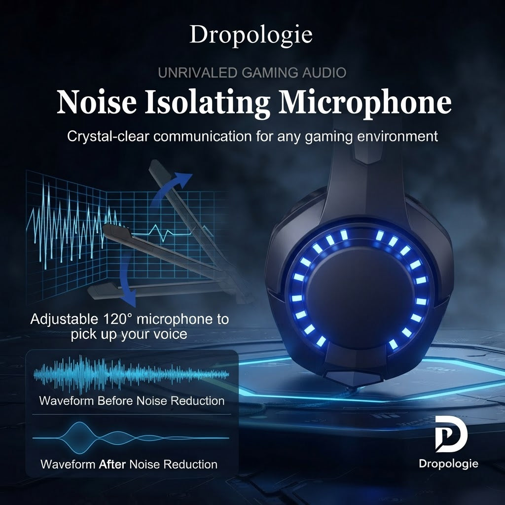 KOTION EACH G9/G2 Gaming Headset – Deep Bass Stereo, Glowing Earphones with Microphone for PS5, PS4, Xbox, PC & Laptop